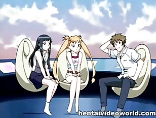 Slim Hentai Girl Is Moving Intensely On Stick