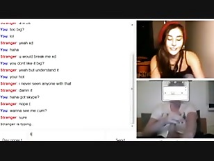 Hot girl sees a big cock on omegle, gets horny and starts to masturbate.