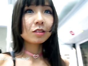 Asian Cum Walk On Public Train 