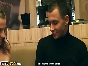 Pickup Girls porn video – Sexy girl in knee socks sucks cocks in the restroom