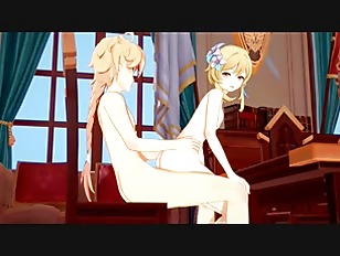 Genshin Impact Hentai - Aether and Lumine Sucking and Fucking - 3d Anime Cartoon Video Game Porn