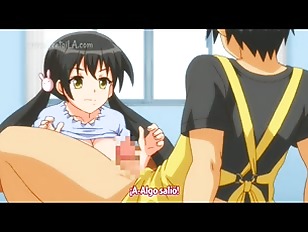 【アニメ】≪★ハァン…もっとぉ♪≫娘トイレの中で淫行！デカ乳のカワイイ女の子のつるマンをチ◯ポで突きまくる！
