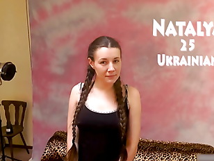 Ukranian porn video – Amateur teen in pigtails gives blowjob and gets fucked
