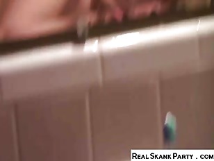 College Pussy Party in the Bathroom