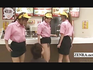 Japanese Restaurant Porn - Subtitled bizarre Japanese restaurant butt group party