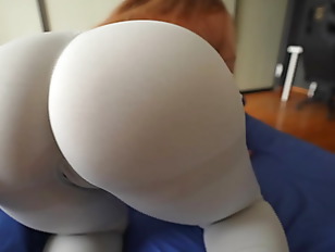 Step sister asked to touch her wet pussy in leggings and fuck her