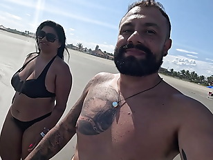 Getting ready in public, street vendors recognize my little whore and of course we get ready on the beach