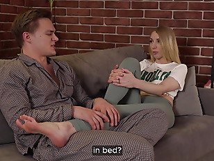 Hot blonde girl moans sweetly on monster cock