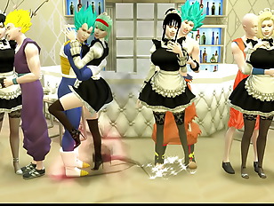 Slave Maids Episode 12 Goku, Gohan, Vegeta and Clirin and recover their beautiful Wives and  them for being unfaithful Bitches