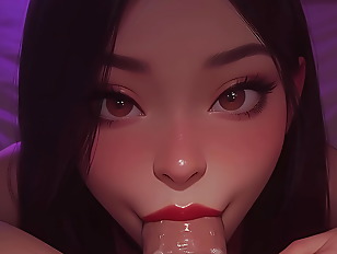Please Cum In My Mouth - Young Asian Blowjob POV - AI