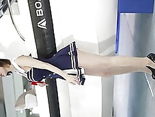 korean short hair girl in cosplay sailor black high heels