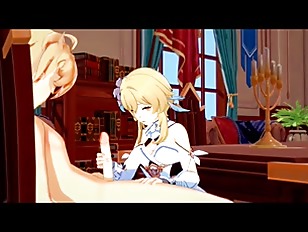 Genshin Impact Hentai - Aether and Lumine Hard Sex [handjob, Blowjob and Fucked] - Japanese Asian