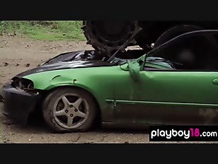 S porn video – Big boobed badass nude babes Taylor Seinturier and Nadia Moore driving tank