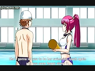 Anime making love at pool