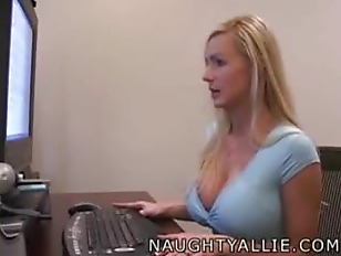 Beautiful blonde gives great handjob