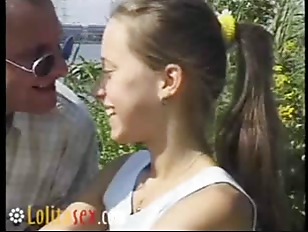 Skinny teen Maria fucked outdoors