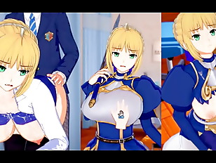 [Eroge Koikatsu! ] FGO (Fate) Altria Pendragon (Saber) rubs her boobs H! 3DCG Big Breasts Anime Video (FGO) [Hentai Game Fate / Grand Order]