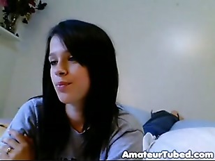 brunette busty cam fingering masturbation solo teen webcam ...