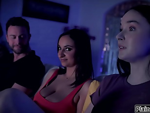 Stepdads scheme to fuck his stepdaughter n gf works out well