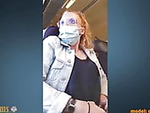 Train exhibition. French amateur girl.