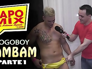 PapoMix Moment - The hot babe Bambam with the yellow swimsuit popping during interview - Part 1 - WhatsApp PapoMix (11) 94779-1519