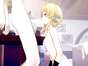 Lumine porn video – Genshin Impact Hentai - Lumine blowjob and fucked by Razor - Japanese Asian manga anime game porn