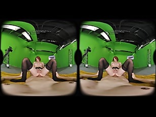 VRB Trans public sex on TV with ladyboy redhead VR Porn