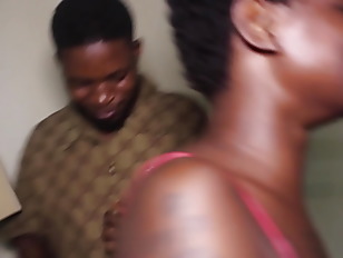Naija bad girl fucking 2 big dicks outside